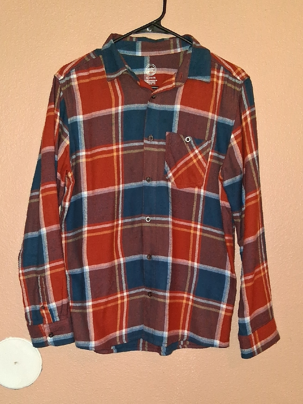 wonder nation Red and Blue Plaid Button-Down Shirt